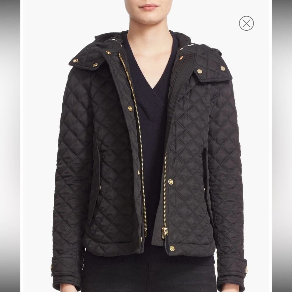 Burberry Black Quilted Hooded Jacket - Picture 2 of 15